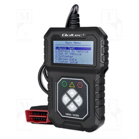 Automobilių diagnostikos skaitytuvas OBD Qoltec su LCD ekranu